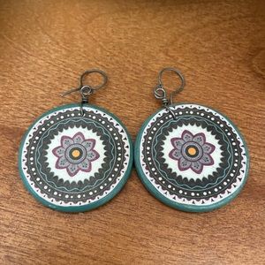 Boho wood earrings